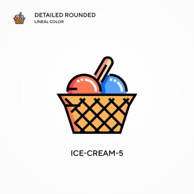 Dondurma-5 vektör simgesi. Modern vektör illüstrasyon kavramları. Düzenlemesi ve kişiselleştirmesi kolay.