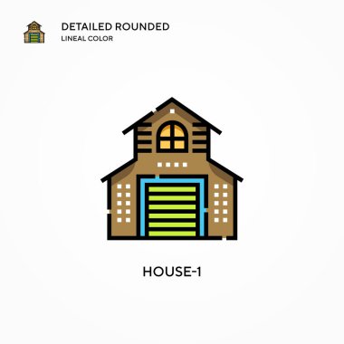 Ev-1 vektör simgesi. Modern vektör illüstrasyon kavramları. Düzenlemesi ve kişiselleştirmesi kolay.