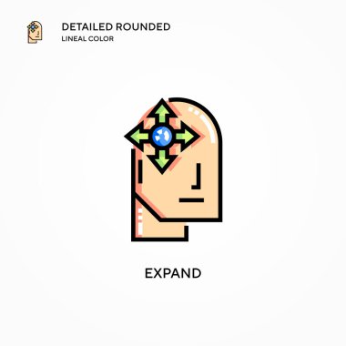 Vektör simgesini genişlet. Modern vektör illüstrasyon kavramları. Düzenlemesi ve kişiselleştirmesi kolay.