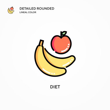 Diyet vektör simgesi. Modern vektör illüstrasyon kavramları. Düzenlemesi ve kişiselleştirmesi kolay.