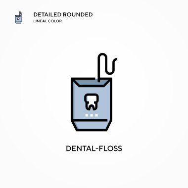 Diş ipi vektör simgesi. Modern vektör illüstrasyon kavramları. Düzenlemesi ve kişiselleştirmesi kolay.