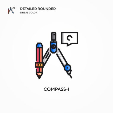 Pusula-1 vektör simgesi. Modern vektör illüstrasyon kavramları. Düzenlemesi ve kişiselleştirmesi kolay.