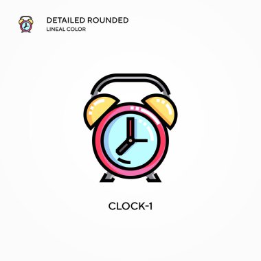 Saat-1 vektör simgesi. Modern vektör illüstrasyon kavramları. Düzenlemesi ve kişiselleştirmesi kolay.