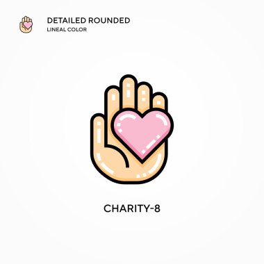 Charity-8 vektör simgesi. Modern vektör illüstrasyon kavramları. Düzenlemesi ve kişiselleştirmesi kolay.
