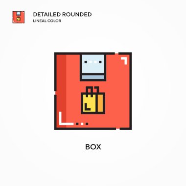Kutu vektör simgesi. Modern vektör illüstrasyon kavramları. Düzenlemesi ve kişiselleştirmesi kolay.