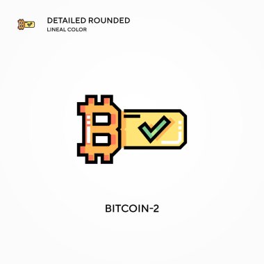 Bitcoin-2 vektör simgesi. Modern vektör illüstrasyon kavramları. Düzenlemesi ve kişiselleştirmesi kolay.