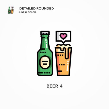 Bira-4 vektör simgesi. Modern vektör illüstrasyon kavramları. Düzenlemesi ve kişiselleştirmesi kolay.