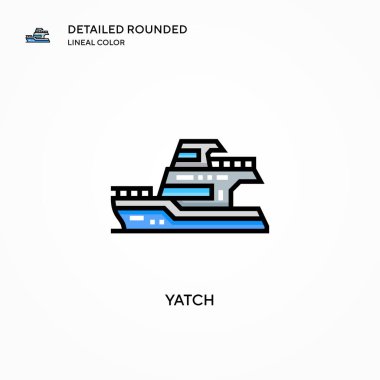 Yatch vektör simgesi. Modern vektör illüstrasyon kavramları. Düzenlemesi ve kişiselleştirmesi kolay.