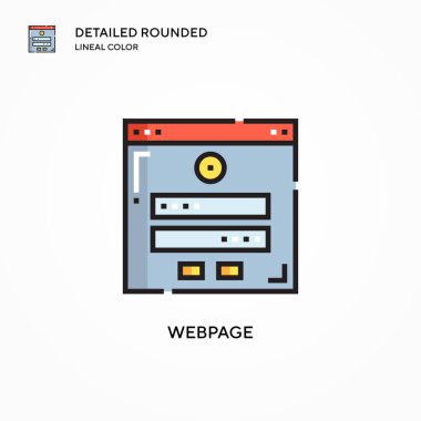 Web sayfası vektör simgesi. Modern vektör illüstrasyon kavramları. Düzenlemesi ve kişiselleştirmesi kolay.