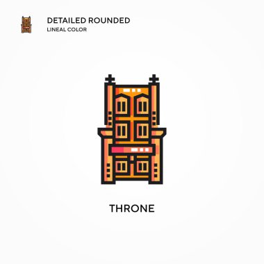 Taht vektör simgesi. Modern vektör illüstrasyon kavramları. Düzenlemesi ve kişiselleştirmesi kolay.