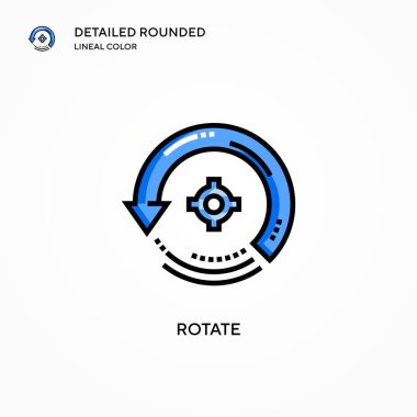 Vektör simgesini döndür. Modern vektör illüstrasyon kavramları. Düzenlemesi ve kişiselleştirmesi kolay.
