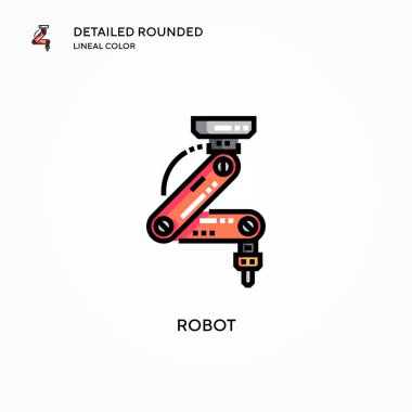 Robot vektör simgesi. Modern vektör illüstrasyon kavramları. Düzenlemesi ve kişiselleştirmesi kolay.