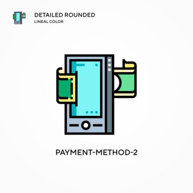 Ödeme yöntemi-2 vektör simgesi. Modern vektör illüstrasyon kavramları. Düzenlemesi ve kişiselleştirmesi kolay.