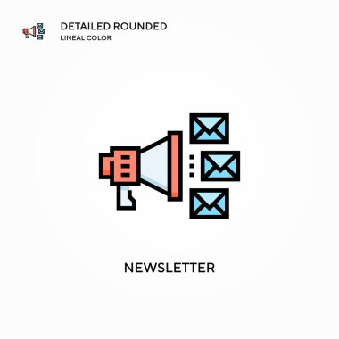 Haber vektör simgesi. Modern vektör illüstrasyon kavramları. Düzenlemesi ve kişiselleştirmesi kolay.