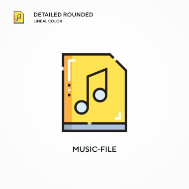 Müzik dosyası vektör simgesi. Modern vektör illüstrasyon kavramları. Düzenlemesi ve kişiselleştirmesi kolay.