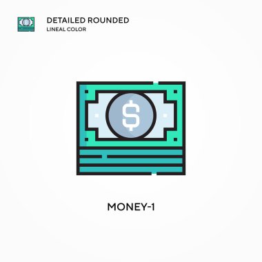Money-1 vektör simgesi. Modern vektör illüstrasyon kavramları. Düzenlemesi ve kişiselleştirmesi kolay.