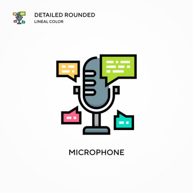 Mikrofon vektör simgesi. Modern vektör illüstrasyon kavramları. Düzenlemesi ve kişiselleştirmesi kolay.