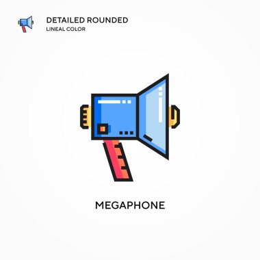 Megafon vektör simgesi. Modern vektör illüstrasyon kavramları. Düzenlemesi ve kişiselleştirmesi kolay.