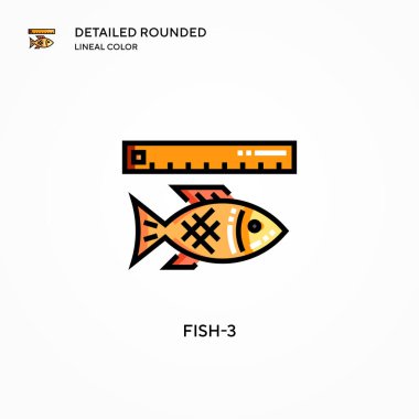 Fish-3 vektör simgesi. Modern vektör illüstrasyon kavramları. Düzenlemesi ve kişiselleştirmesi kolay.