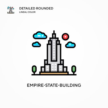 Empire State binası vektör ikonu. Modern vektör illüstrasyon kavramları. Düzenlemesi ve kişiselleştirmesi kolay.