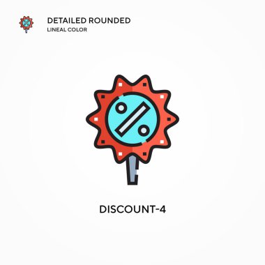 İndirim-4 vektör simgesi. Modern vektör illüstrasyon kavramları. Düzenlemesi ve kişiselleştirmesi kolay.