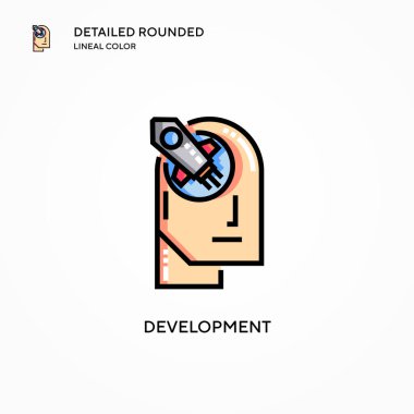 Geliştirme vektör simgesi. Modern vektör illüstrasyon kavramları. Düzenlemesi ve kişiselleştirmesi kolay.