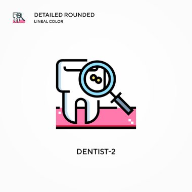 Dişçi-2 vektör simgesi. Modern vektör illüstrasyon kavramları. Düzenlemesi ve kişiselleştirmesi kolay.