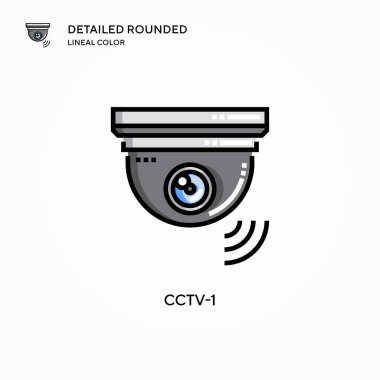 CCTV-1 vektör simgesi. Modern vektör illüstrasyon kavramları. Düzenlemesi ve kişiselleştirmesi kolay.