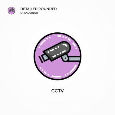 CCTV vektör simgesi. Modern vektör illüstrasyon kavramları. Düzenlemesi ve kişiselleştirmesi kolay.