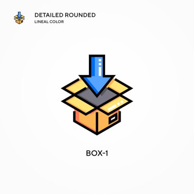 Kutu-1 vektör simgesi. Modern vektör illüstrasyon kavramları. Düzenlemesi ve kişiselleştirmesi kolay.