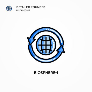 Biyosfer-1 vektör simgesi. Modern vektör illüstrasyon kavramları. Düzenlemesi ve kişiselleştirmesi kolay.