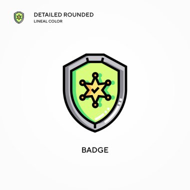 Rozet vektör simgesi. Modern vektör illüstrasyon kavramları. Düzenlemesi ve kişiselleştirmesi kolay.