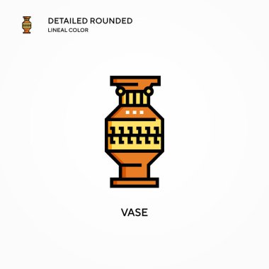 Vazo vektör simgesi. Modern vektör illüstrasyon kavramları. Düzenlemesi ve kişiselleştirmesi kolay.