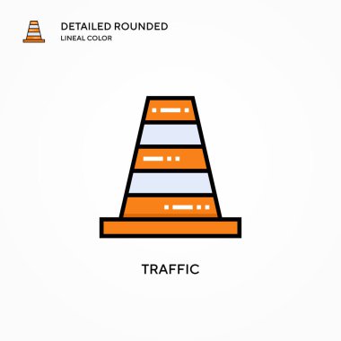 Trafik vektör simgesi. Modern vektör illüstrasyon kavramları. Düzenlemesi ve kişiselleştirmesi kolay.