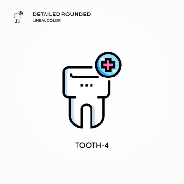 Diş-4 vektör simgesi. Modern vektör illüstrasyon kavramları. Düzenlemesi ve kişiselleştirmesi kolay.