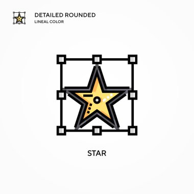 Yıldız vektör simgesi. Modern vektör illüstrasyon kavramları. Düzenlemesi ve kişiselleştirmesi kolay.