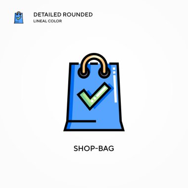 Alışveriş torbası vektör simgesi. Modern vektör illüstrasyon kavramları. Düzenlemesi ve kişiselleştirmesi kolay.
