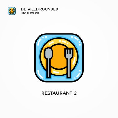 Restoran-2 vektör simgesi. Modern vektör illüstrasyon kavramları. Düzenlemesi ve kişiselleştirmesi kolay.