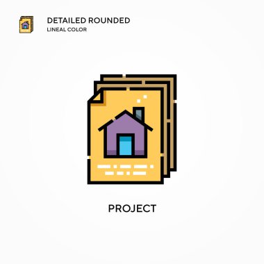 Proje vektör simgesi. Modern vektör illüstrasyon kavramları. Düzenlemesi ve kişiselleştirmesi kolay.