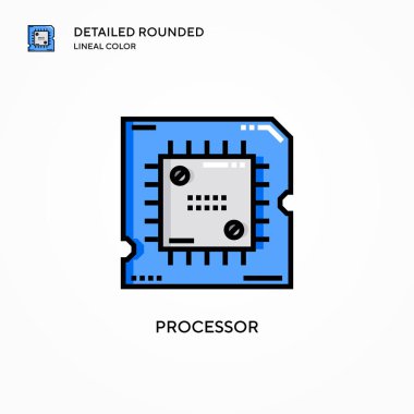 İşlemci vektör simgesi. Modern vektör illüstrasyon kavramları. Düzenlemesi ve kişiselleştirmesi kolay.
