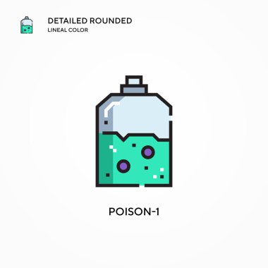 Zehir-1 vektör simgesi. Modern vektör illüstrasyon kavramları. Düzenlemesi ve kişiselleştirmesi kolay.