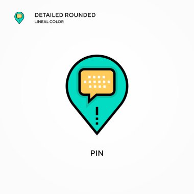Pin vektör simgesi. Modern vektör illüstrasyon kavramları. Düzenlemesi ve kişiselleştirmesi kolay.
