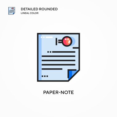 Kağıt not vektör simgesi. Modern vektör illüstrasyon kavramları. Düzenlemesi ve kişiselleştirmesi kolay.