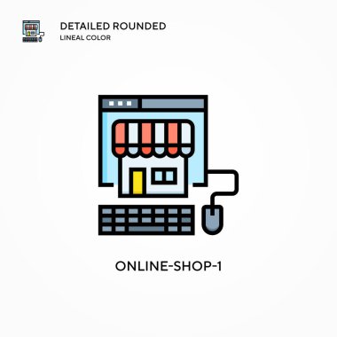 Çevrimiçi atölye-1 vektör simgesi. Modern vektör illüstrasyon kavramları. Düzenlemesi ve kişiselleştirmesi kolay.