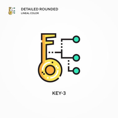 Anahtar-3 vektör simgesi. Modern vektör illüstrasyon kavramları. Düzenlemesi ve kişiselleştirmesi kolay.