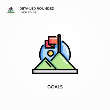 Hedef vektör simgesi. Modern vektör illüstrasyon kavramları. Düzenlemesi ve kişiselleştirmesi kolay.