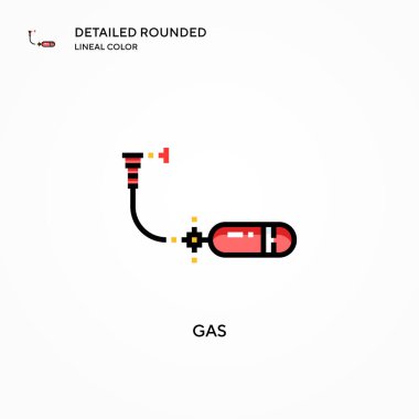 Gaz vektör simgesi. Modern vektör illüstrasyon kavramları. Düzenlemesi ve kişiselleştirmesi kolay.