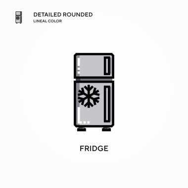 Buzdolabı vektör simgesi. Modern vektör illüstrasyon kavramları. Düzenlemesi ve kişiselleştirmesi kolay.