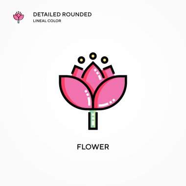 Çiçek vektör simgesi. Modern vektör illüstrasyon kavramları. Düzenlemesi ve kişiselleştirmesi kolay.