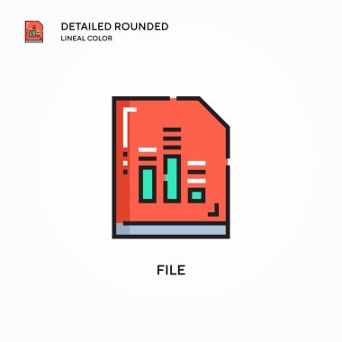 Dosya vektör simgesi. Modern vektör illüstrasyon kavramları. Düzenlemesi ve kişiselleştirmesi kolay.